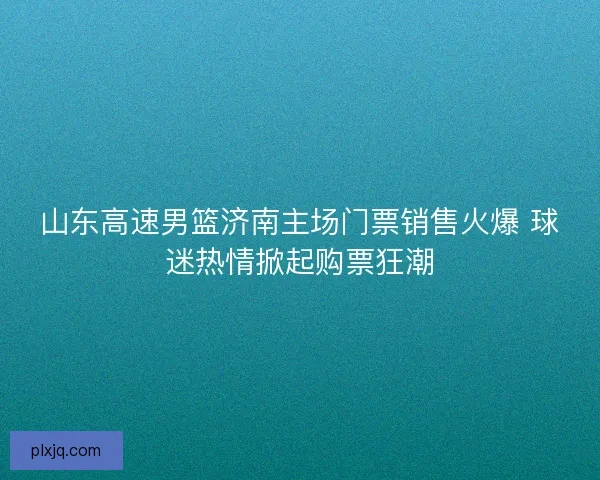 山东高速男篮济南主场门票销售火爆 球迷热情掀起购票狂潮
