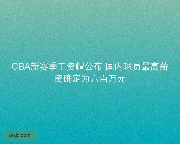 CBA新赛季工资帽公布 国内球员最高薪资确定为六百万元 CBA新赛季工资帽公布 国内球员最高薪资确定为六百万元