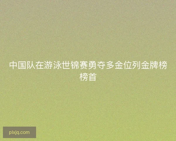 中国队在游泳世锦赛勇夺多金位列金牌榜榜首 中国队在游泳世锦赛勇夺多金位列金牌榜榜首