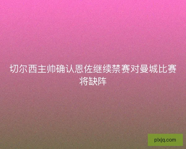 切尔西主帅确认恩佐继续禁赛对曼城比赛将缺阵